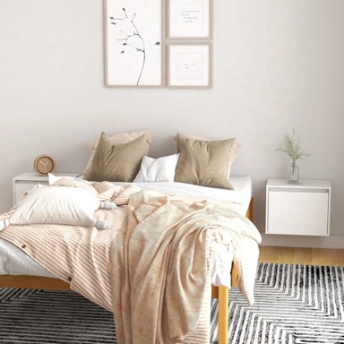 Zidni ormarići 2 kom bijeli 45 x 30 x 35 cm od masivne borovine