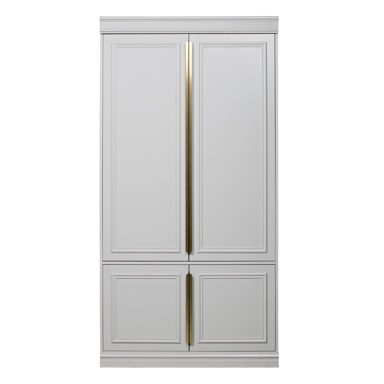 WOOOD Svijetlo sivi ormar od masivnog bora 110x215x62 cm Organize 