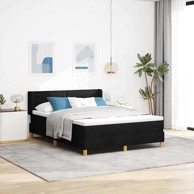 Box spring krevet s madracem 140 x 190 cm poliester, crna