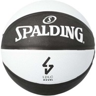 SPALDING Košarkaška lopta Asvel Sz7, sintetska, bijelo-crna