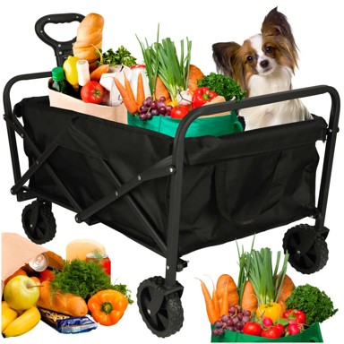 Transportna kolica, sklopiva, crna