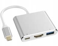 USB-C Hub 3u1, HDMI 4K, USB 3.0, USB-C PD