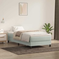 Box Spring krevet s madracem svijetlo sivi 80x210 cm baršun