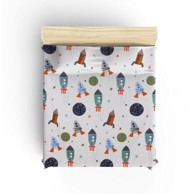 MIJOLNIR Pamučan dječji pokrivač Spacex 140x200 cm, bijela