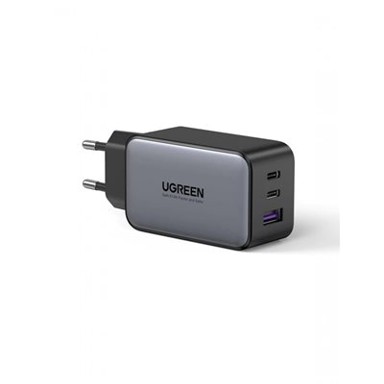 UGREEN UGRTI-10335 Kućni punjač, 65W GaN, 2XUSB-C, USB-A, crno-sivi