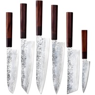 Set damaščanskih kuhinjskih noževa DR-39200, 6 kom, smeđe-crni