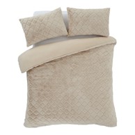 CATHERINE LANSFIELD Posteljina Cosy Diamond od mikropliša za bračni/produženi krevet 230x220 cm Bež