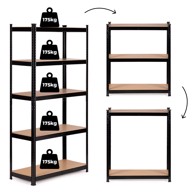 MODERNHOME Metalna polica, 180 x 90 x 40 cm, 5 polica, nosivost 875 kg