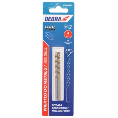 DEDRA Svrdlo za metal HSS 4341, 3,5 x 70 mm, 2 komada