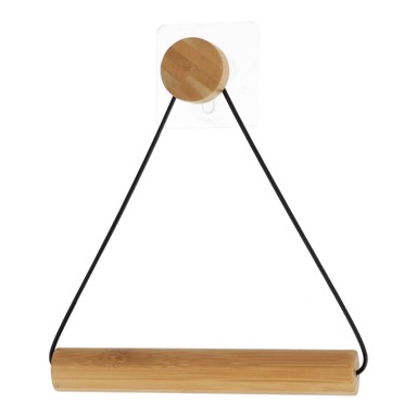 TENDANCE Držač WC papira, metal/drvo, crni