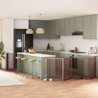 Vrata za pse s vratašcima 6 panela sklopiva 480 cm drvo topole 80 x 90 x 2 cm, smeđa