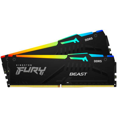 KINGSTON RAM memorija Fury Beast, 64GB (2x32GB), DDR5-6400, CL32, DIMM, crna, RGB