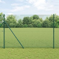 Zavarena žičana ograda s 7 stupova 1.6x10 m čelik, zelena