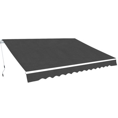 Sklopiva tenda na ručno upravljanje, 400 cm, žuto-bijela