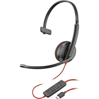 POLY Slušalice Blackwire 3210, naglavne, žične, USB-C, za pozive i glazbu, crna