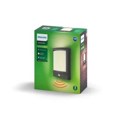Zidna svjetiljka Samondra, sa senzorom, LED, 12W, 1200 lm, 2700 K, 240V, IP44, antracit