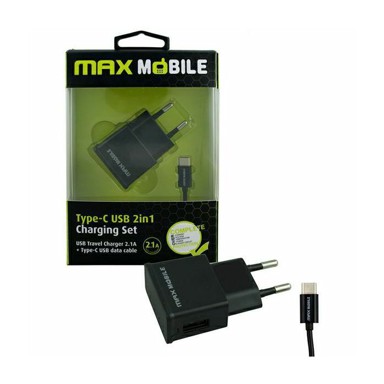 MAXMOBILE Kućni punjač 2u1, USB, type C, 2.4 A
