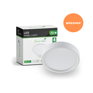 GREEN TECH LED panel 12 W nadgradni okrugli 6500 K