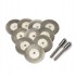 VORTEX Set od 10 dijamantnih diskova za rezanje i brušenje 50 mm, tip Dremel
