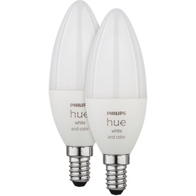 PHILIPS Pametna LED žarulja Hue E14, bijela, 2 kom, 5,3W 320lm