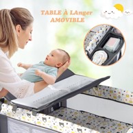 COSTWAY Prijenosni krevetić za bebe, 5u1, madrac, previjalica, 4 podesive visine, višebojna