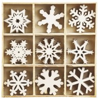 KNORR PRANDELL Drveni ukras Pahulje 45 kom 21-18521105 natur