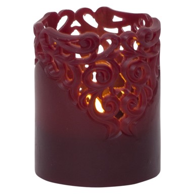 STAR TRADING Crvena LED svijeća Clary, visina 10 cm