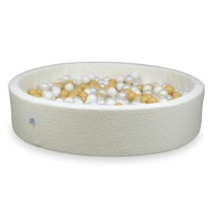 MI Suhi bazen s kuglicama, 130 x 30 cm, 600 kuglica, Boucle White, bijela, biserna, bež