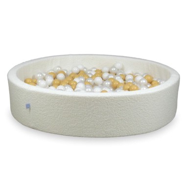 MI Suhi bazen s kuglicama, 130 x 30 cm, 600 kuglica, Boucle White, bijela, biserna, bež