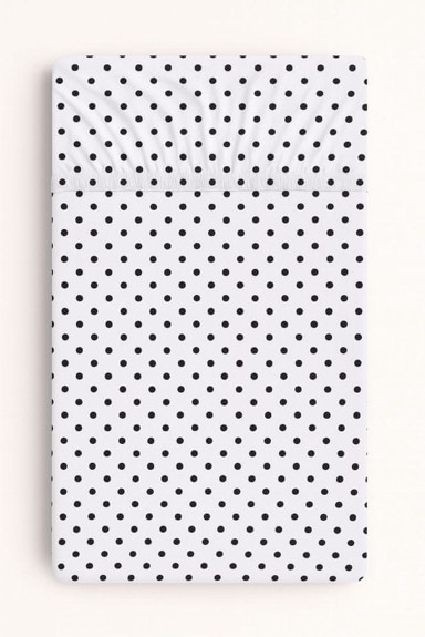 MY SWEET BABY Pamučna plahta za krevetić, 120x60 cm, crne točkice