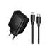 HOCO Punjač N75, 1 x USB-A i 2 x Type-C, Type-C kabel 1 m, GaN, PD, 65 W, crna