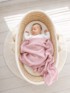 MY SWEET BABY Muslinska dekica s resicama za bebe, pastelno ružičasta
