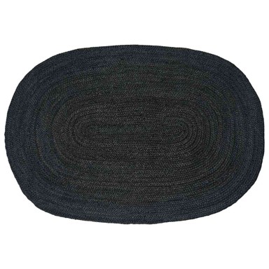 Tepih, dimenzije 300 × 300 cm, juta, prirodna i crna