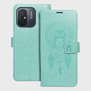 MEZZO Preklopna torbica Book Case za Xiaomi Redmi 12C, dreamcatcher zelena
