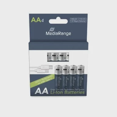 MEDIARANGE Punjive baterije AA USB-C Li-Ion 1.5V 1400 mAh, 4 kom (MRBAT161)