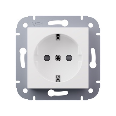 Utičnica podžbukna sa zaštitom bijela I200