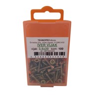 Vijak za drvo, 3.5x20 mm, 100 kom