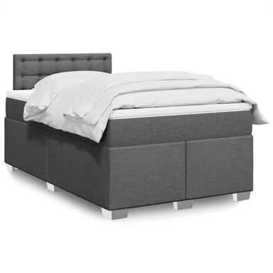 Krevet box spring s madracem tamnosivi 120 x 190 cm tkanina