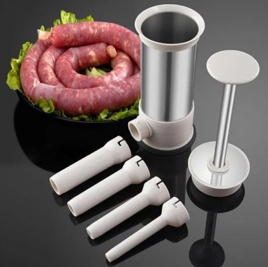 HOME & MARKER komplet za punjenje kobasica s 4 nastavka, kućna izrada od nehrđajućeg čelika  