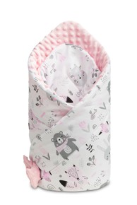 Dvostrani poplun za bebe Minky 80x80cm, roza
