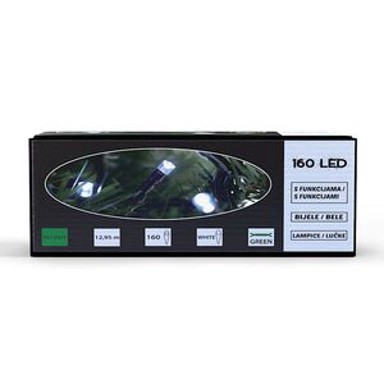160 LED lampice, 8 funkcija, bijela boja