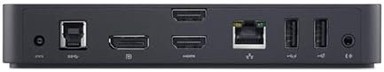 DELL Priključna stanica D3100, USB 3.0, Ultra HD/4K, tri zaslona, crna, obnovljena