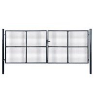 Mrežasta vrtna vrata od pocinčanog čelika 400 x 150 cm siva