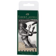 FABER-CASTELL Set 167154 pitt artist pk6 black, crna