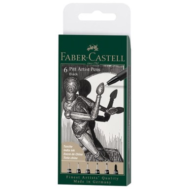 FABER-CASTELL Set 167154 pitt artist pk6 black, crna