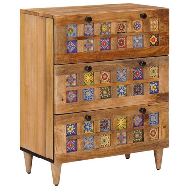 Konzolni stol 60 x 33 x 75 cm, čvrsto drvo manga, prirodni