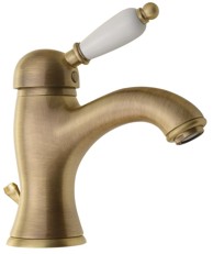 SAPHO Miješalica s odvodom KIRKÉ WHITE, stojeća, retro, brončana, bijela