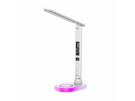 Stolna svjetiljka Manta, LED, budilica, bežični punjač, RGB, temperatura