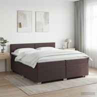 Boxspring krevet s madracem 200 x 200 cm tkanina, tamno smeđi