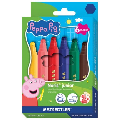 STAEDTLER Flomaster 329 C6 L1, školski JUMBO Noris Junior Peppa Pig, 6 boja